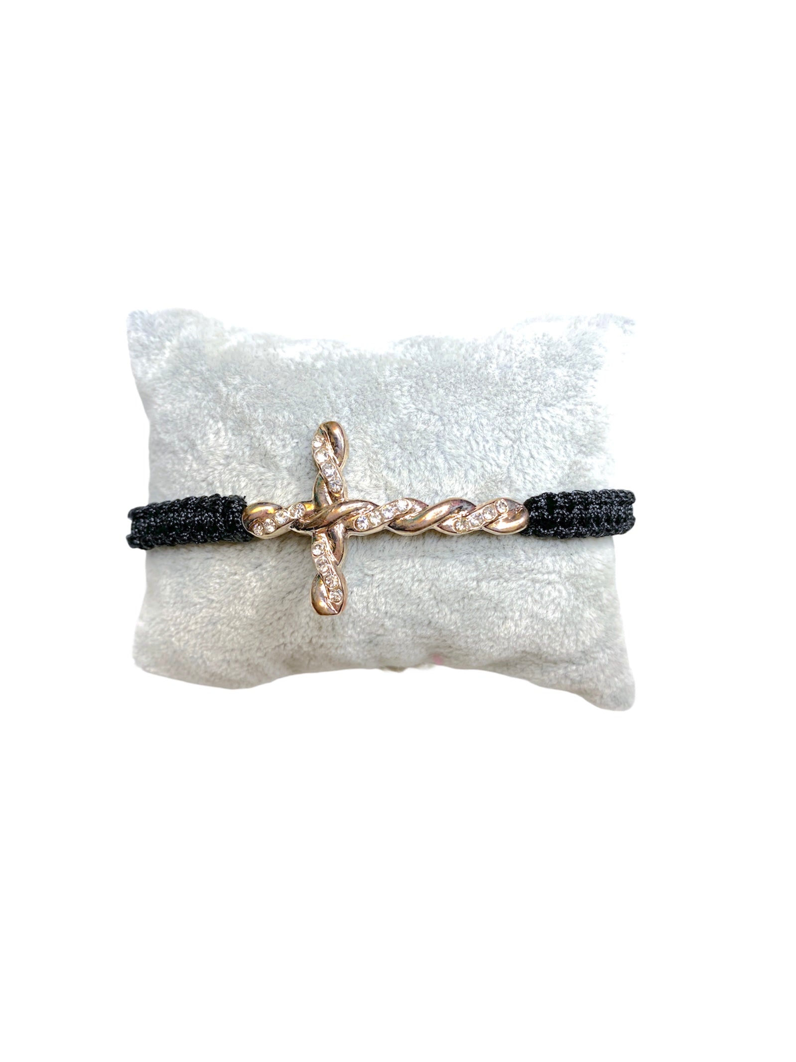 Bracelet ficelle avec motif croix       (x12)