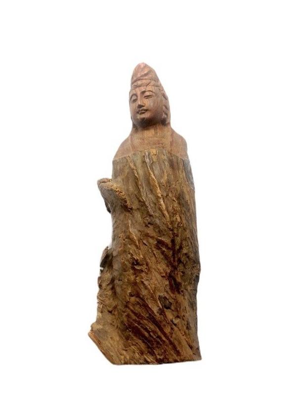 Statuette sculpture bois - ancienne figure d'ancêtre 30cm | Grossiste-pro