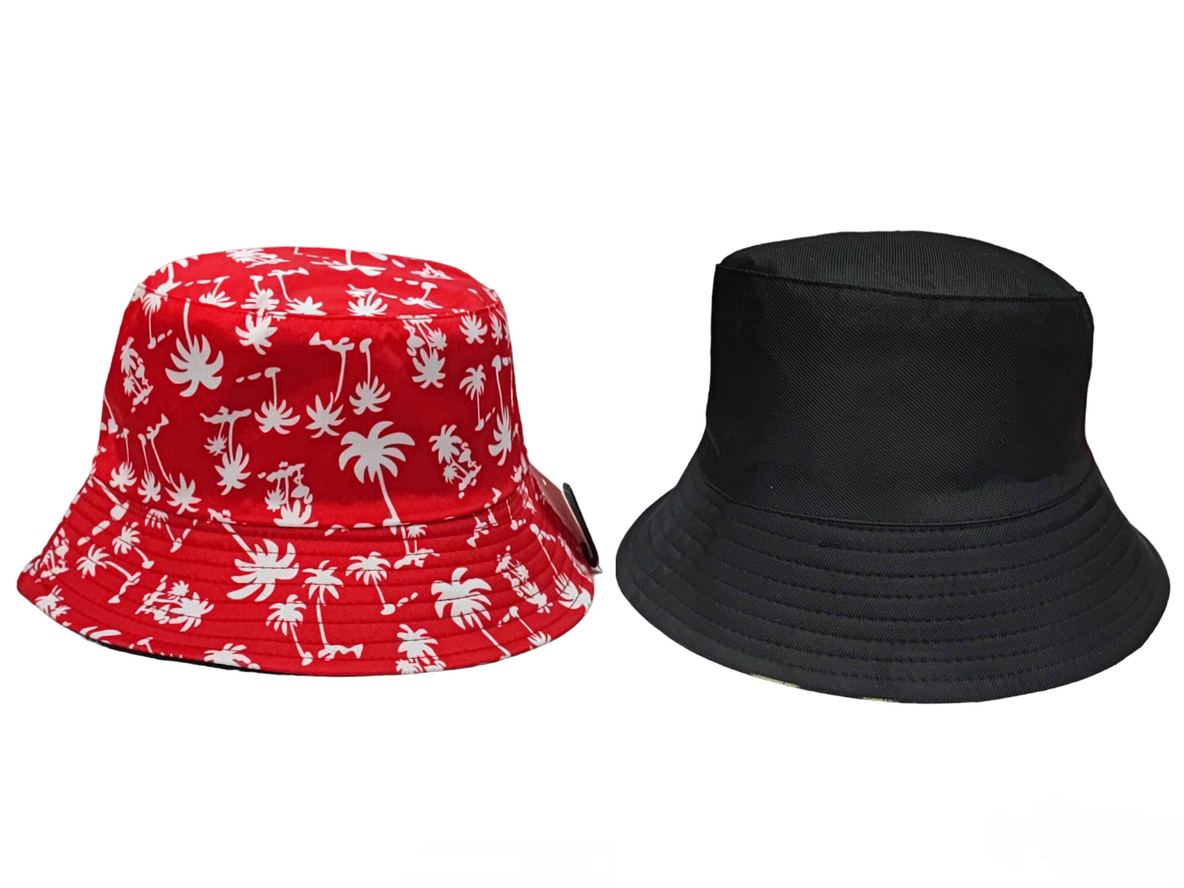 Chapeaux bob réversible motif  cocotier (x12)